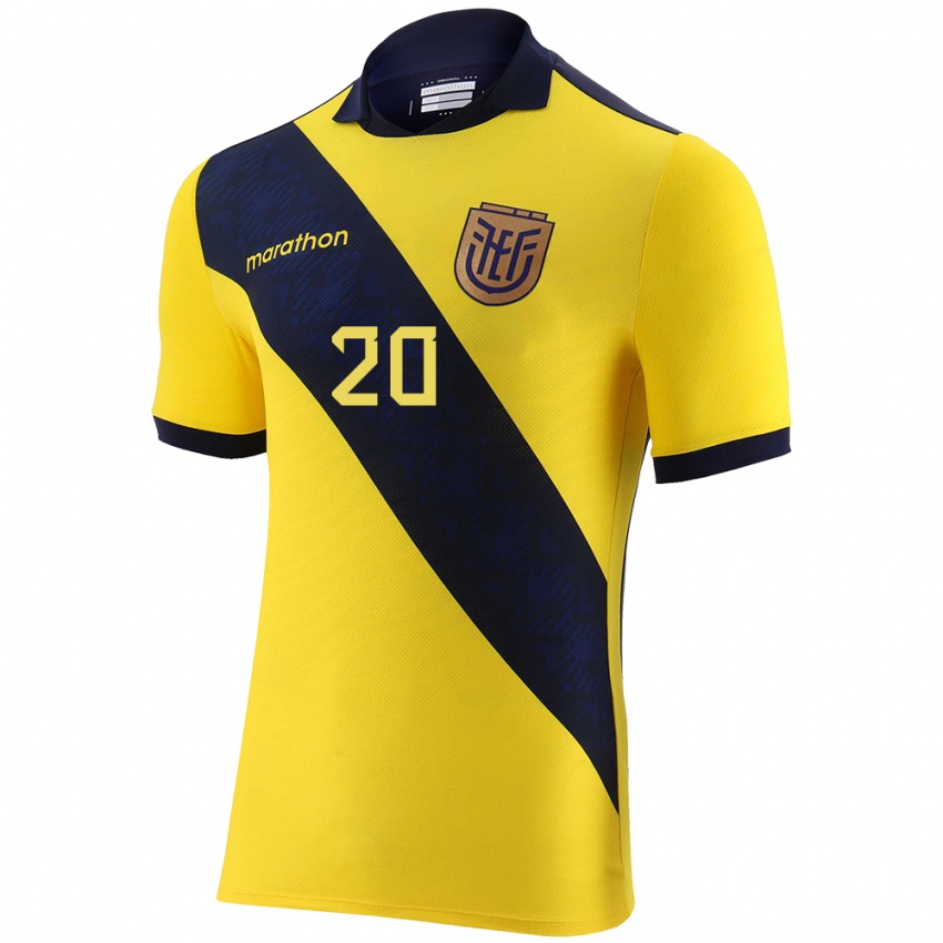 Niño Camiseta Ecuador Isabel Trujillo #20 Amarillo 1ª Equipación 24-26 La Camisa