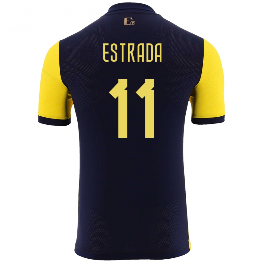 Niño Camiseta Ecuador Michael Estrada #11 Amarillo 1ª Equipación 24-26 La Camisa