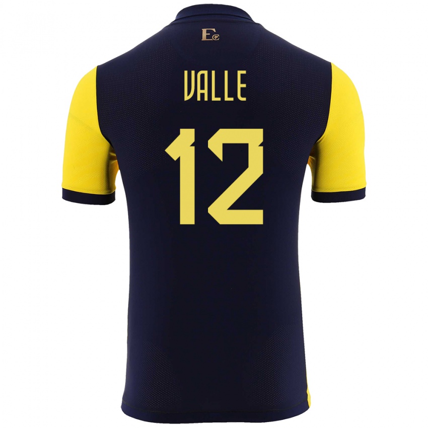 Niño Camiseta Ecuador Gonzalo Valle #12 Amarillo 1ª Equipación 24-26 La Camisa