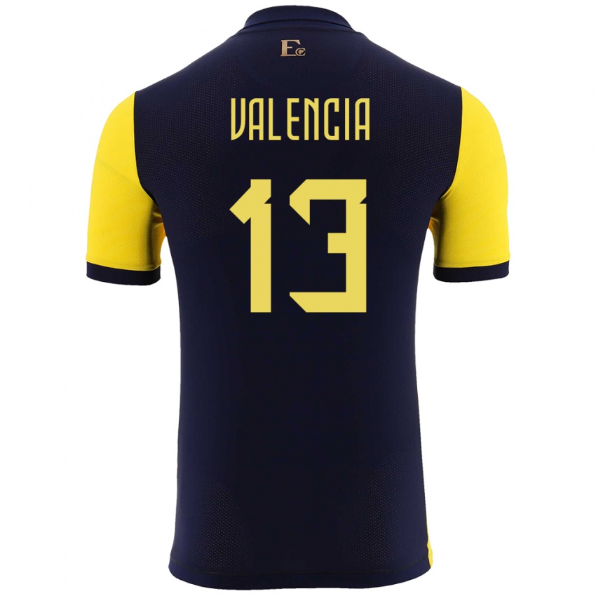 Niño Camiseta Ecuador Enner Valencia #13 Amarillo 1ª Equipación 24-26 La Camisa