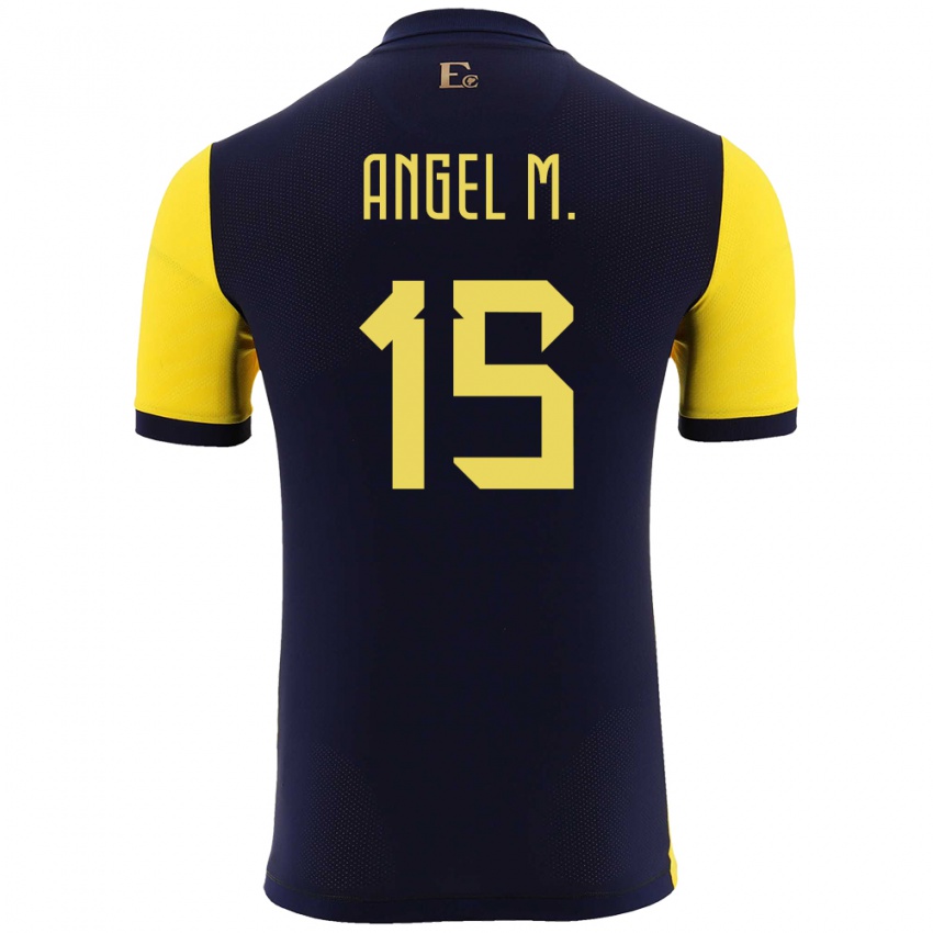 Niño Camiseta Ecuador Angel Mena #15 Amarillo 1ª Equipación 24-26 La Camisa