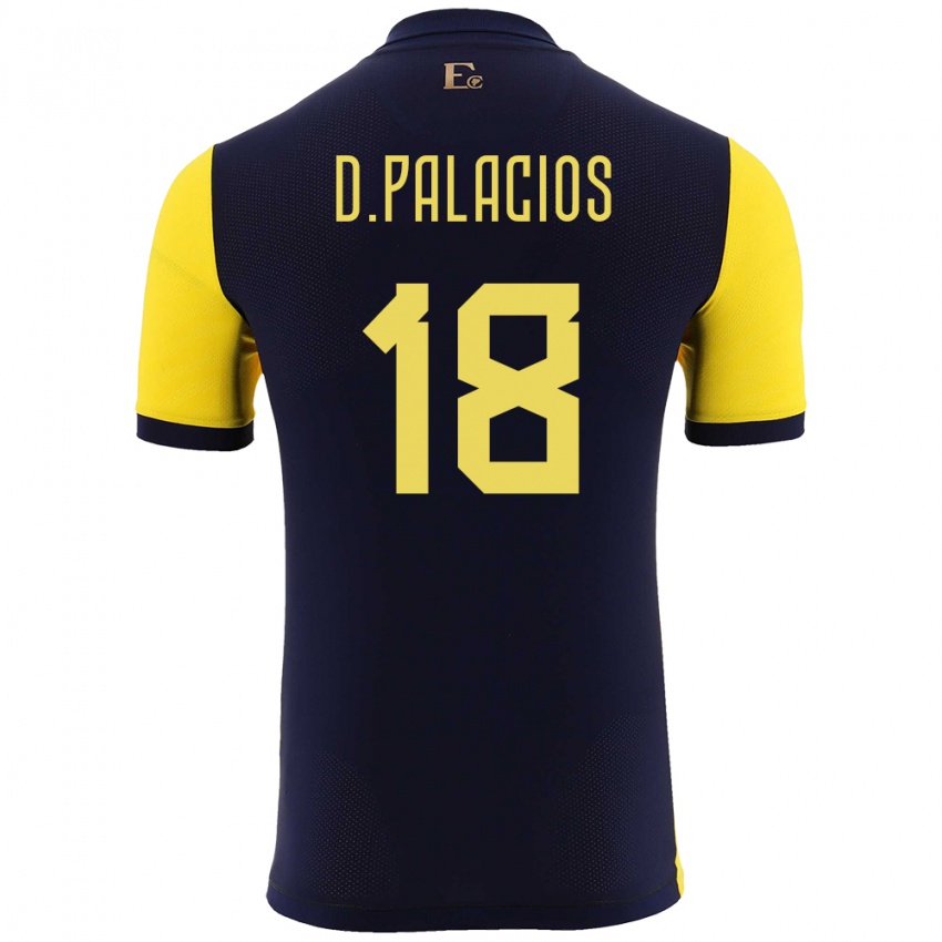 Niño Camiseta Ecuador Diego Palacios #18 Amarillo 1ª Equipación 24-26 La Camisa