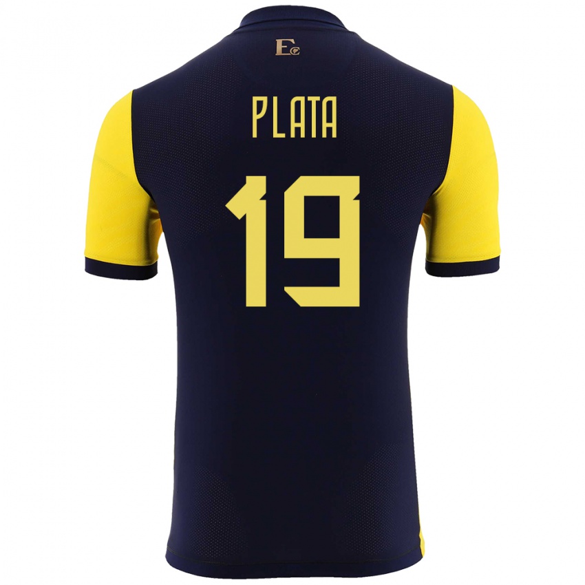 Niño Camiseta Ecuador Gonzalo Plata #19 Amarillo 1ª Equipación 24-26 La Camisa