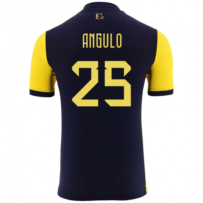 Niño Camiseta Ecuador Nilson Angulo #25 Amarillo 1ª Equipación 24-26 La Camisa