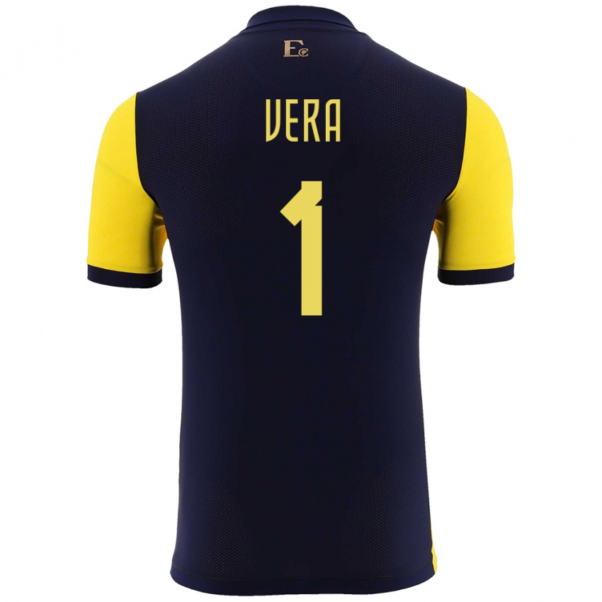 Niño Camiseta Ecuador Andrea Vera #1 Amarillo 1ª Equipación 24-26 La Camisa