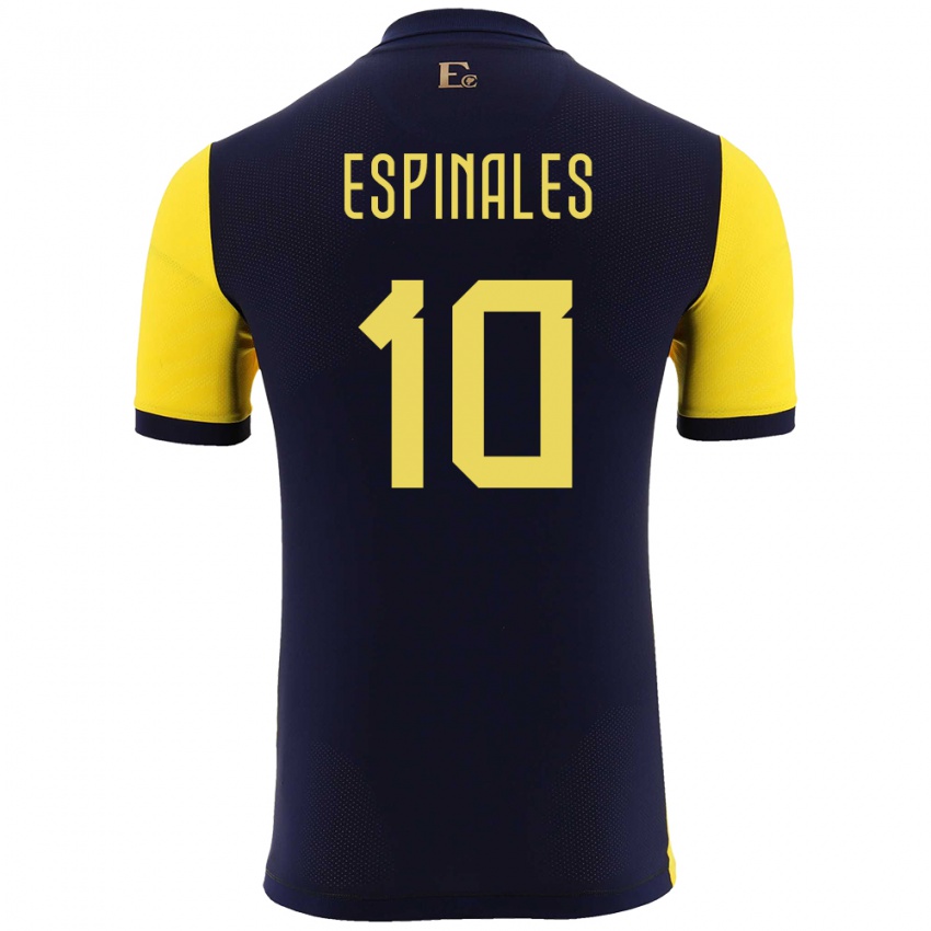 Niño Camiseta Ecuador Joselyn Espinales #10 Amarillo 1ª Equipación 24-26 La Camisa