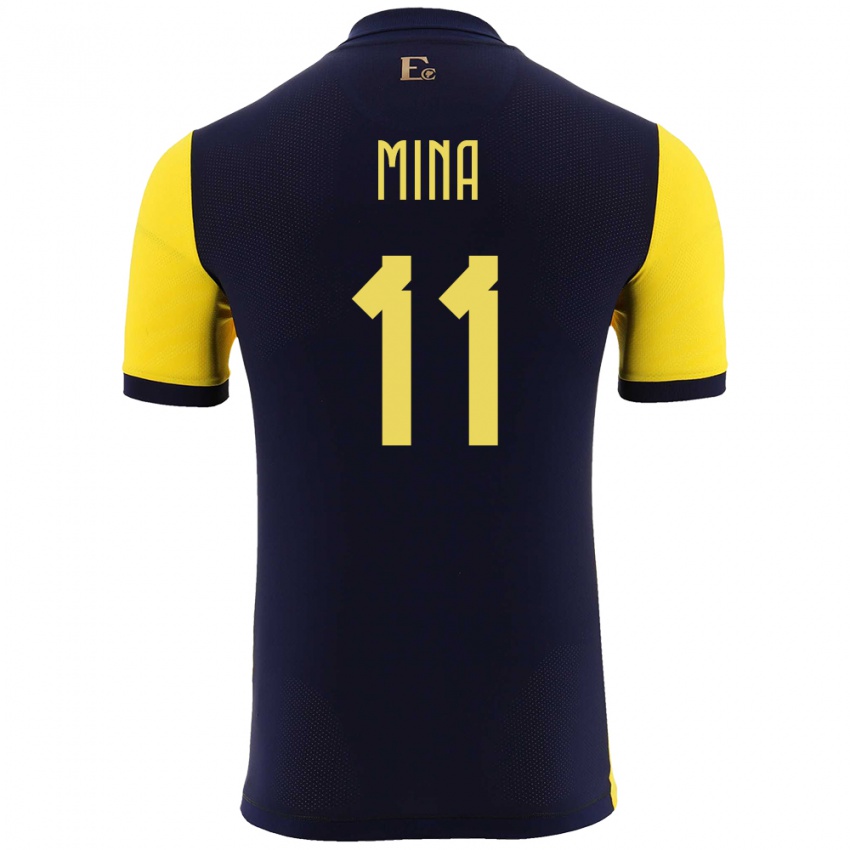Niño Camiseta Ecuador Ariel Mina #11 Amarillo 1ª Equipación 24-26 La Camisa
