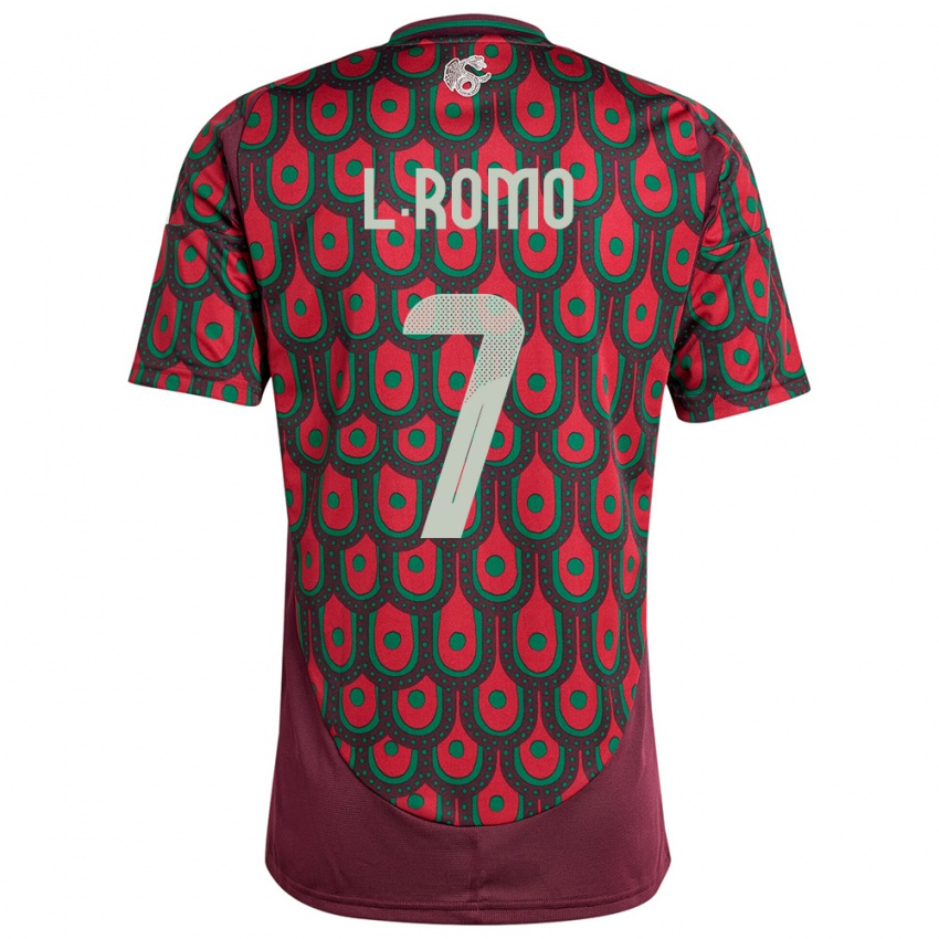 Niño Camiseta México Luis Romo #7 Granate 1ª Equipación 24-26 La Camisa