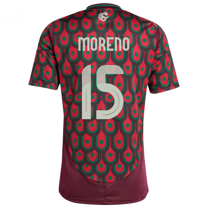 Niño Camiseta México Hector Moreno #15 Granate 1ª Equipación 24-26 La Camisa