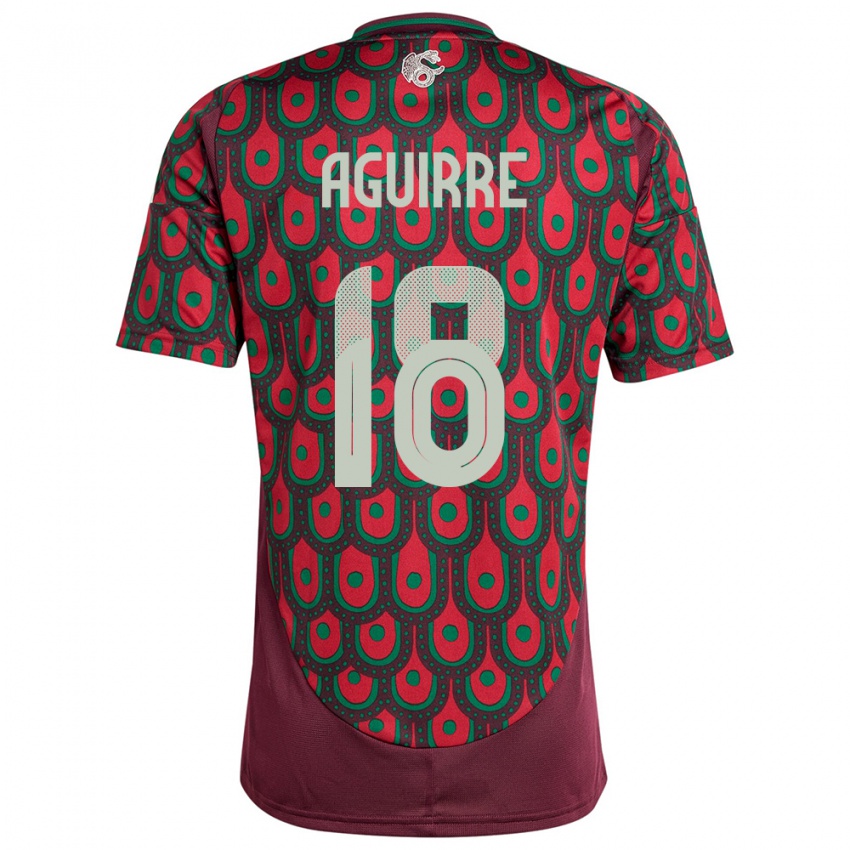 Niño Camiseta México Eduardo Aguirre #18 Granate 1ª Equipación 24-26 La Camisa
