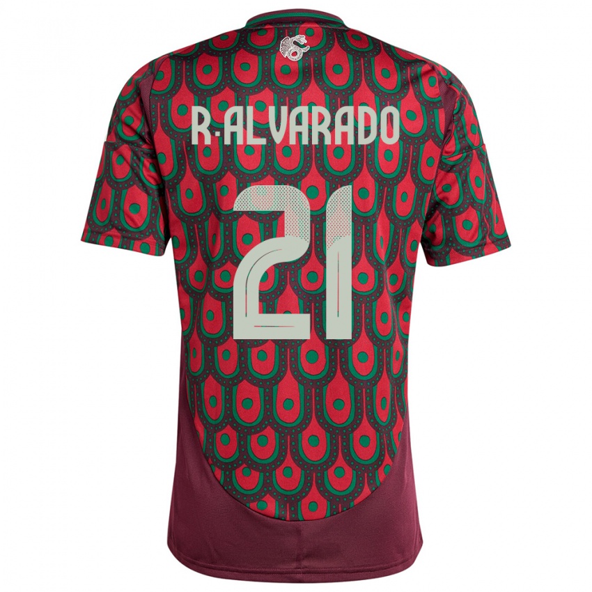 Niño Camiseta México Roberto Alvarado #21 Granate 1ª Equipación 24-26 La Camisa