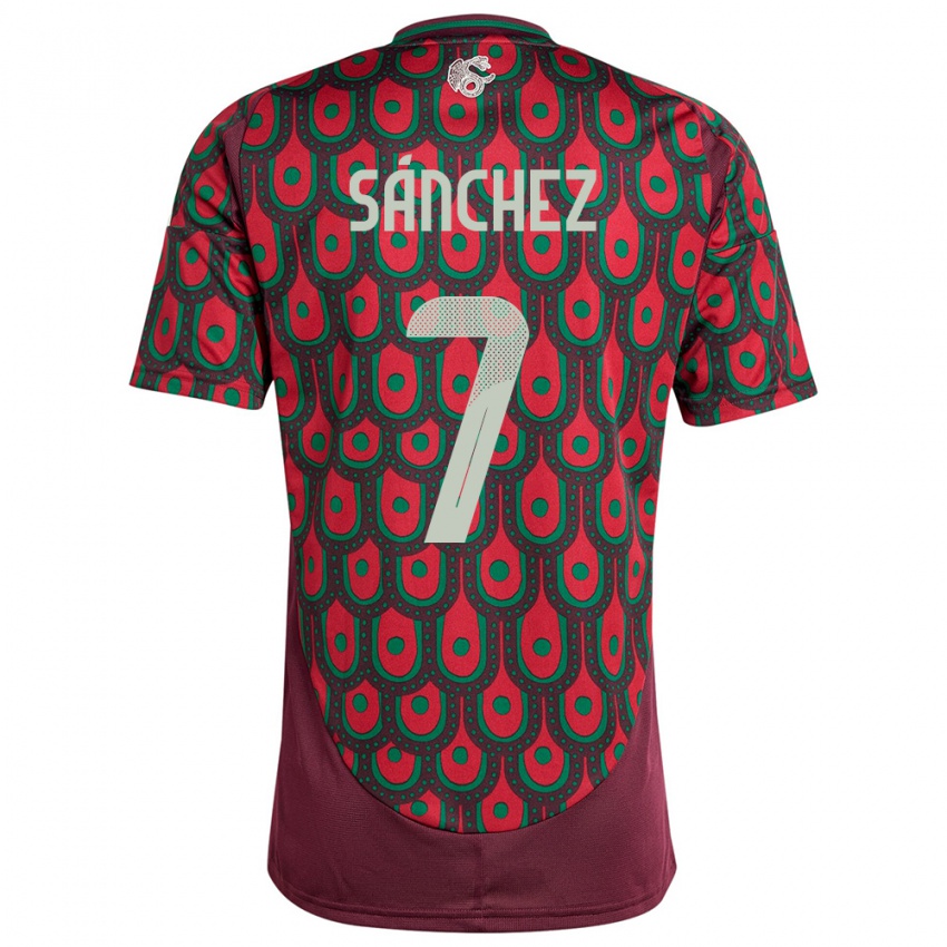 Niño Camiseta México Maria Sanchez #7 Granate 1ª Equipación 24-26 La Camisa