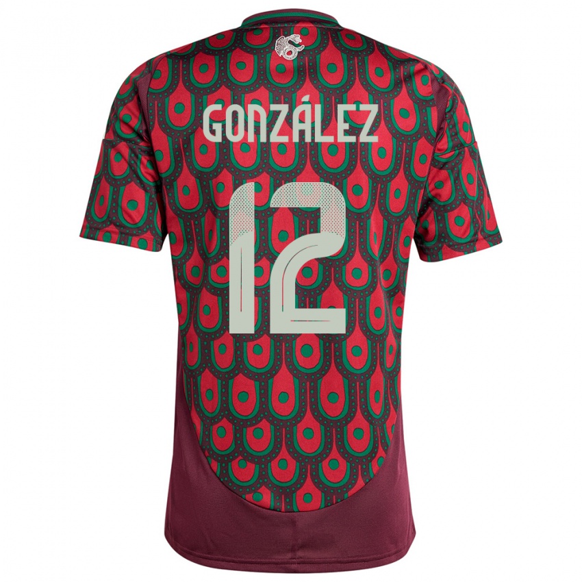 Niño Camiseta México Itzel Gonzalez #12 Granate 1ª Equipación 24-26 La Camisa