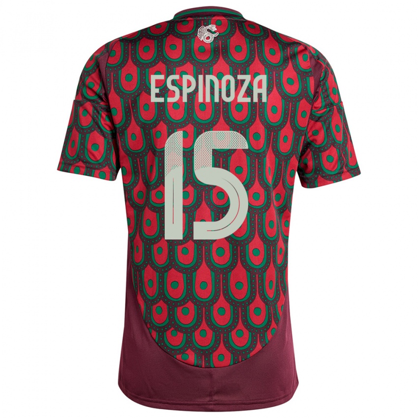 Niño Camiseta México Greta Espinoza #15 Granate 1ª Equipación 24-26 La Camisa