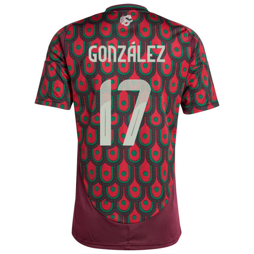 Niño Camiseta México Alison Gonzalez #17 Granate 1ª Equipación 24-26 La Camisa
