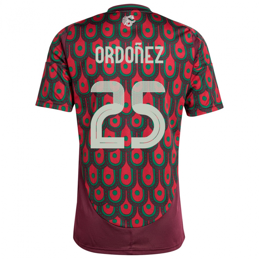 Niño Camiseta México Diana Ordonez #25 Granate 1ª Equipación 24-26 La Camisa