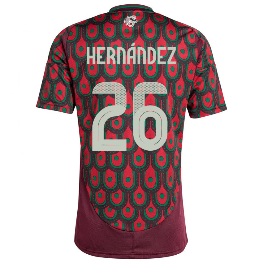 Niño Camiseta México Nicolette Hernandez #26 Granate 1ª Equipación 24-26 La Camisa