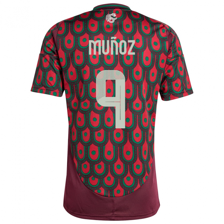 Niño Camiseta México Santiago Munoz #9 Granate 1ª Equipación 24-26 La Camisa