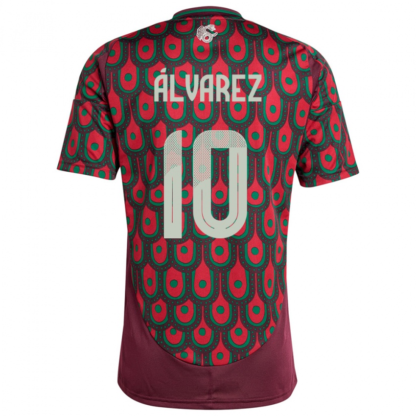 Niño Camiseta México Efrain Alvarez #10 Granate 1ª Equipación 24-26 La Camisa