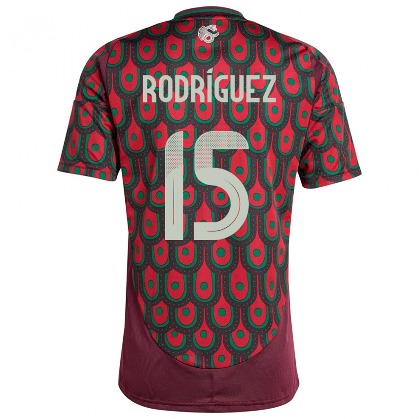 Niño Camiseta México Jorge Rodriguez #15 Granate 1ª Equipación 24-26 La Camisa