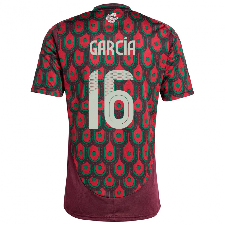 Niño Camiseta México Uziel Garcia #16 Granate 1ª Equipación 24-26 La Camisa