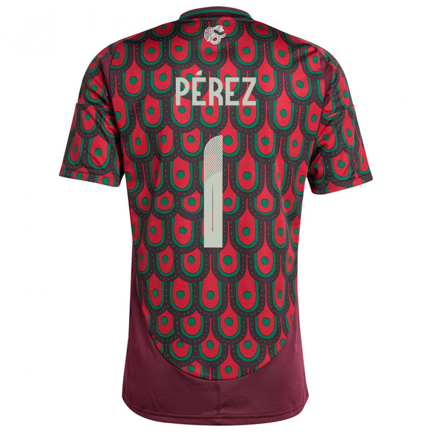 Niño Camiseta México Emiliano Perez #1 Granate 1ª Equipación 24-26 La Camisa