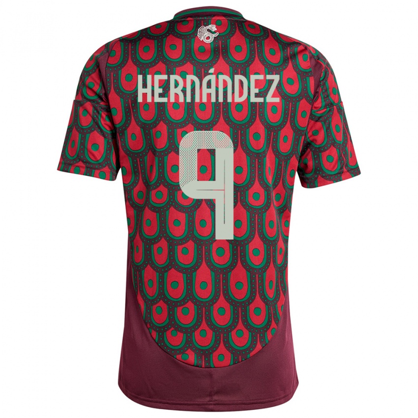 Niño Camiseta México Jesus Hernandez #9 Granate 1ª Equipación 24-26 La Camisa