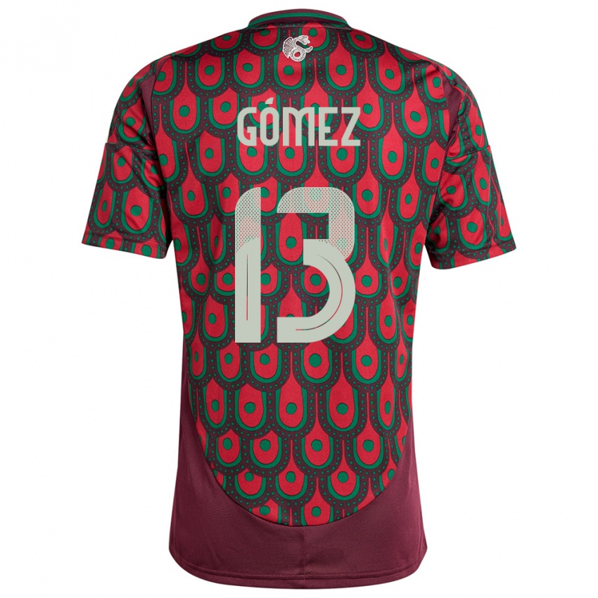Niño Camiseta México Diego Gomez #13 Granate 1ª Equipación 24-26 La Camisa