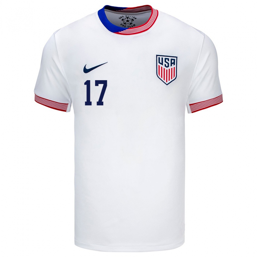 Niño Camiseta Estados Unidos Keyrol Figueroa #17 Blanco 1ª Equipación 24-26 La Camisa