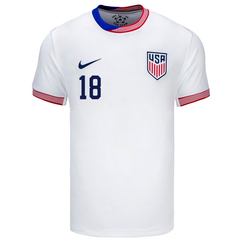 Niño Camiseta Estados Unidos Ricardo Pepi #18 Blanco 1ª Equipación 24-26 La Camisa