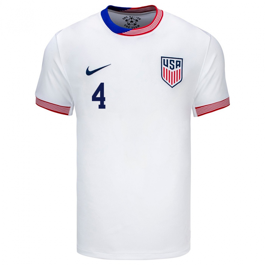 Niño Camiseta Estados Unidos Joshua Wynder #4 Blanco 1ª Equipación 24-26 La Camisa