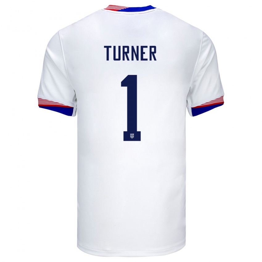 Niño Camiseta Estados Unidos Matt Turner #1 Blanco 1ª Equipación 24-26 La Camisa