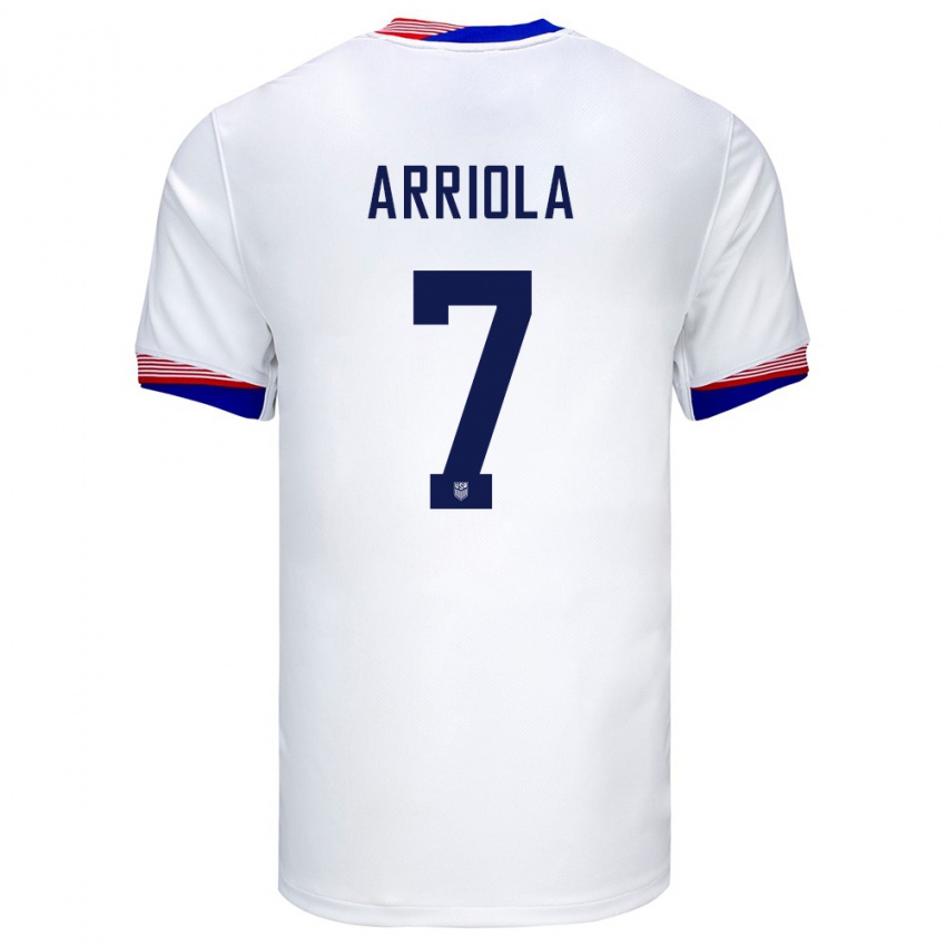 Niño Camiseta Estados Unidos Paul Arriola #7 Blanco 1ª Equipación 24-26 La Camisa