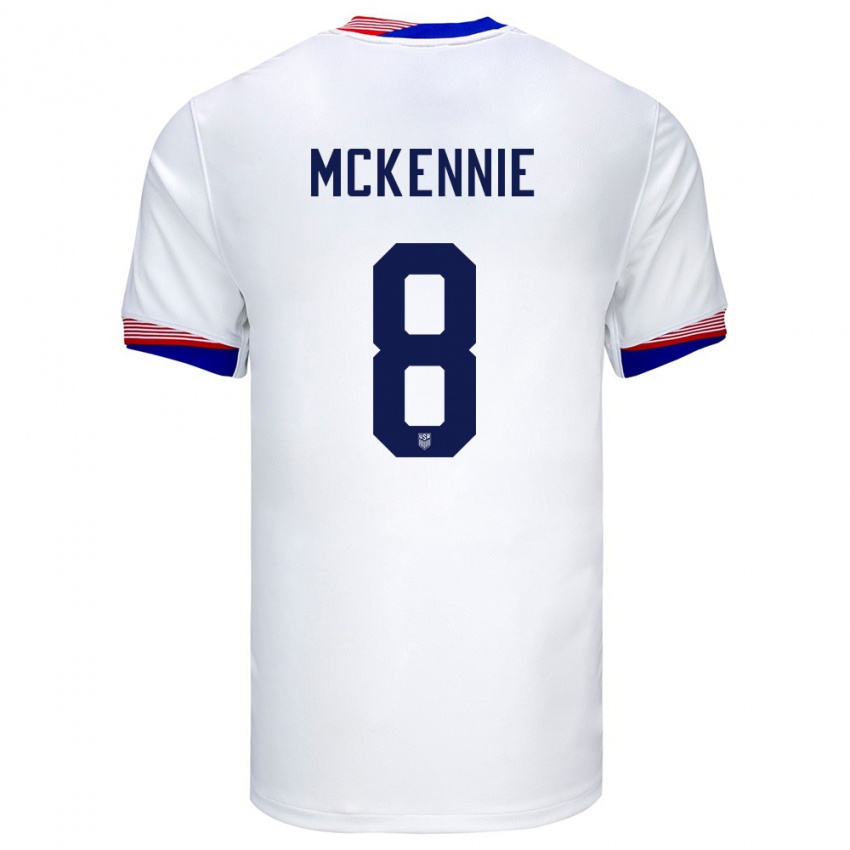 Niño Camiseta Estados Unidos Weston Mckennie #8 Blanco 1ª Equipación 24-26 La Camisa
