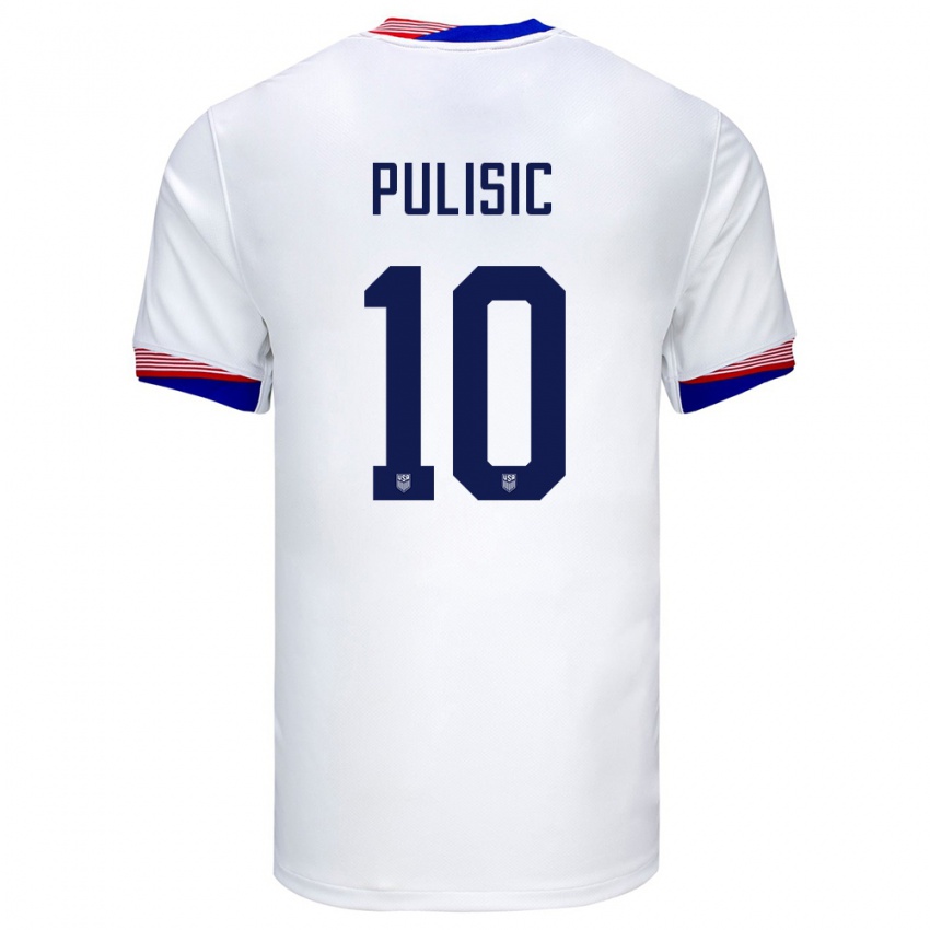 Niño Camiseta Estados Unidos Christian Pulisic #10 Blanco 1ª Equipación 24-26 La Camisa
