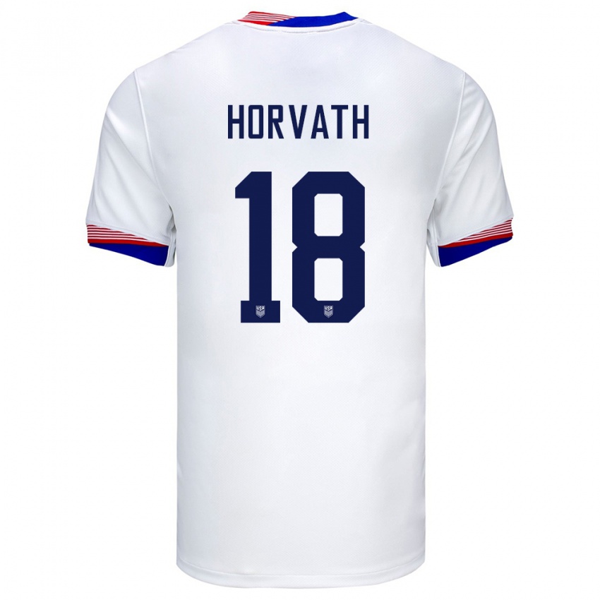 Niño Camiseta Estados Unidos Ethan Horvath #18 Blanco 1ª Equipación 24-26 La Camisa