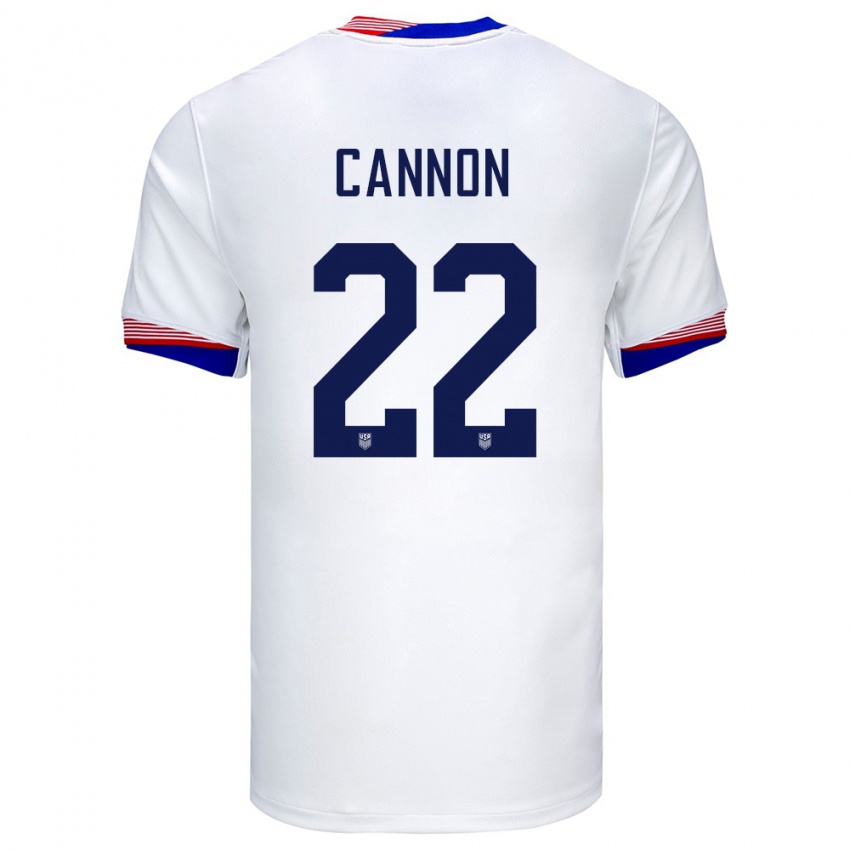 Niño Camiseta Estados Unidos Reggie Cannon #22 Blanco 1ª Equipación 24-26 La Camisa