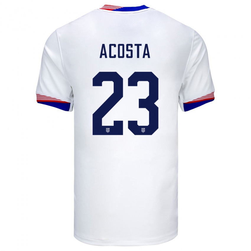Niño Camiseta Estados Unidos Kellyn Acosta #23 Blanco 1ª Equipación 24-26 La Camisa