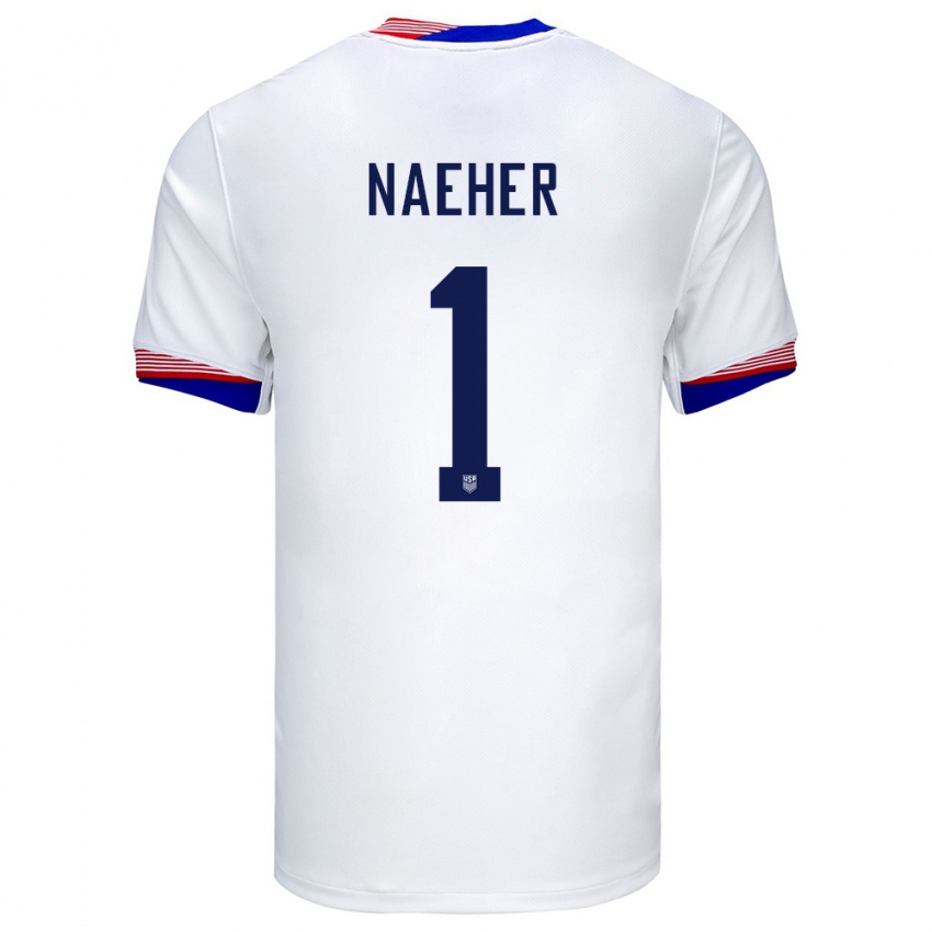 Niño Camiseta Estados Unidos Alyssa Naeher #1 Blanco 1ª Equipación 24-26 La Camisa