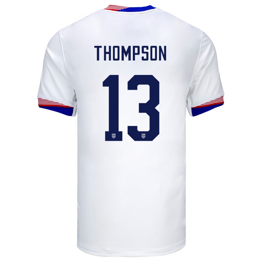 Niño Camiseta Estados Unidos Alyssa Thompson #13 Blanco 1ª Equipación 24-26 La Camisa