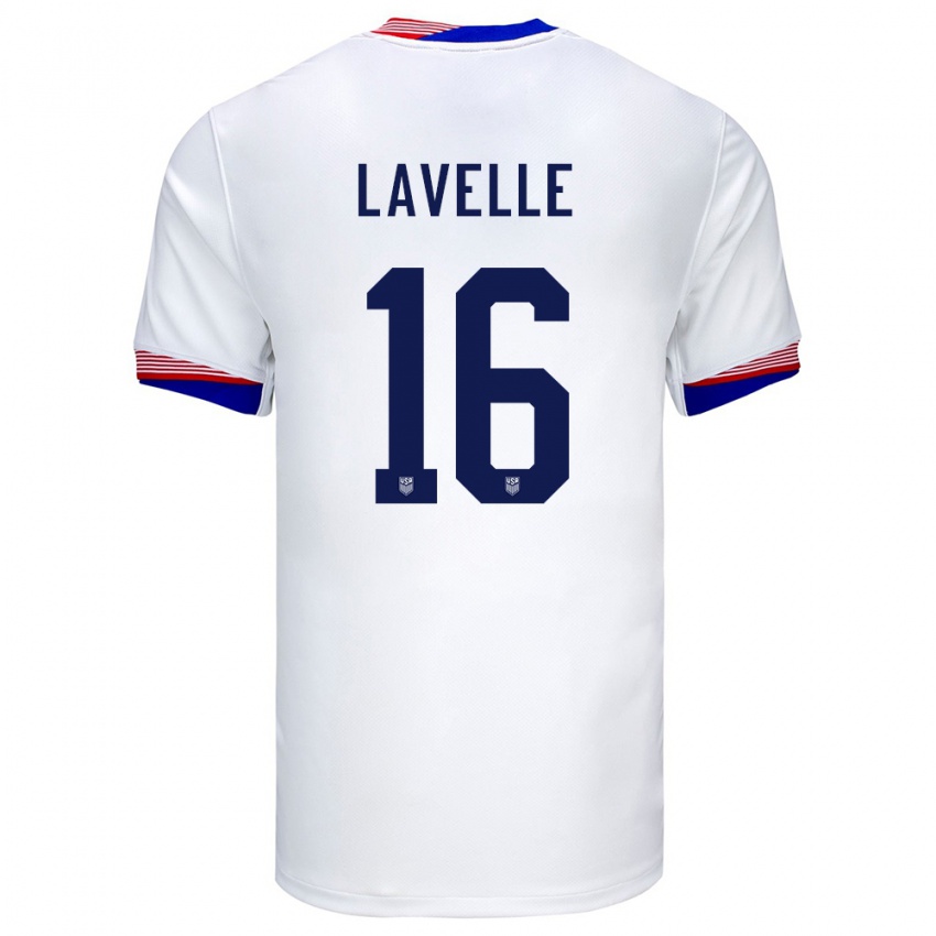 Niño Camiseta Estados Unidos Rose Lavelle #16 Blanco 1ª Equipación 24-26 La Camisa