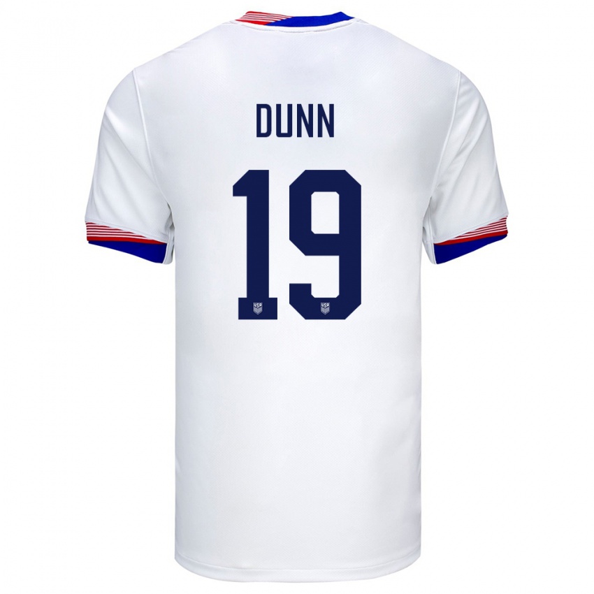 Niño Camiseta Estados Unidos Crystal Dunn #19 Blanco 1ª Equipación 24-26 La Camisa