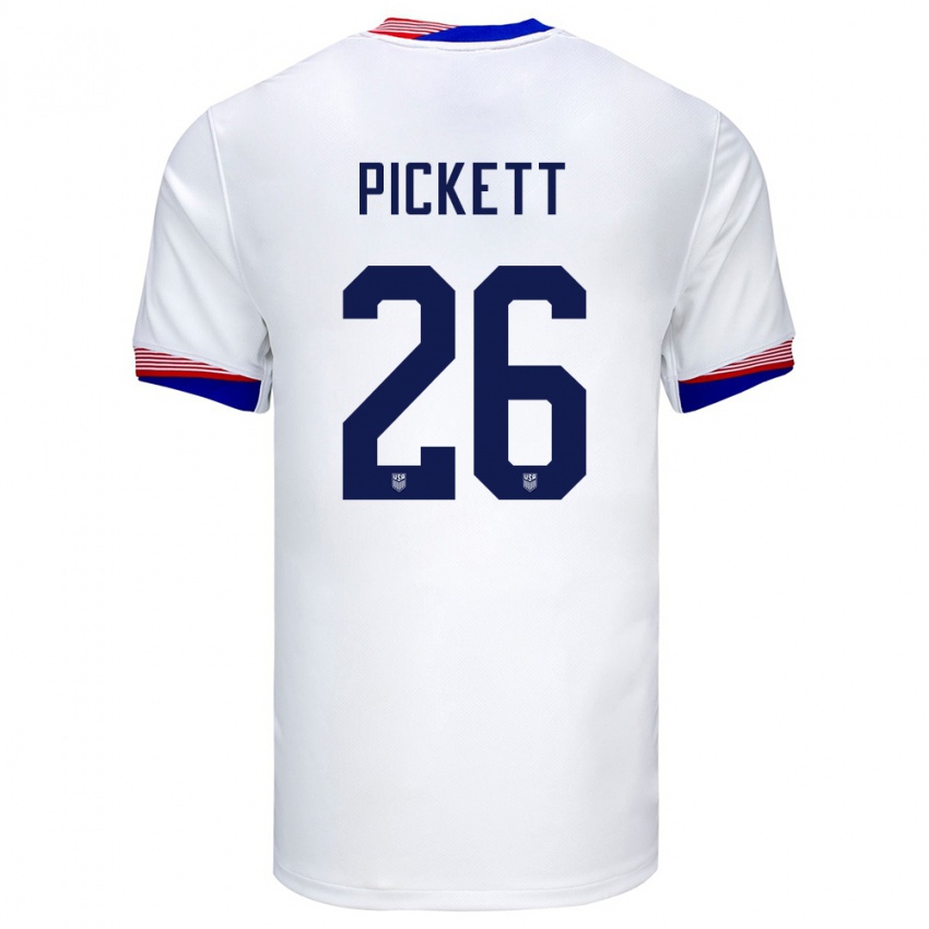 Niño Camiseta Estados Unidos Carson Pickett #26 Blanco 1ª Equipación 24-26 La Camisa