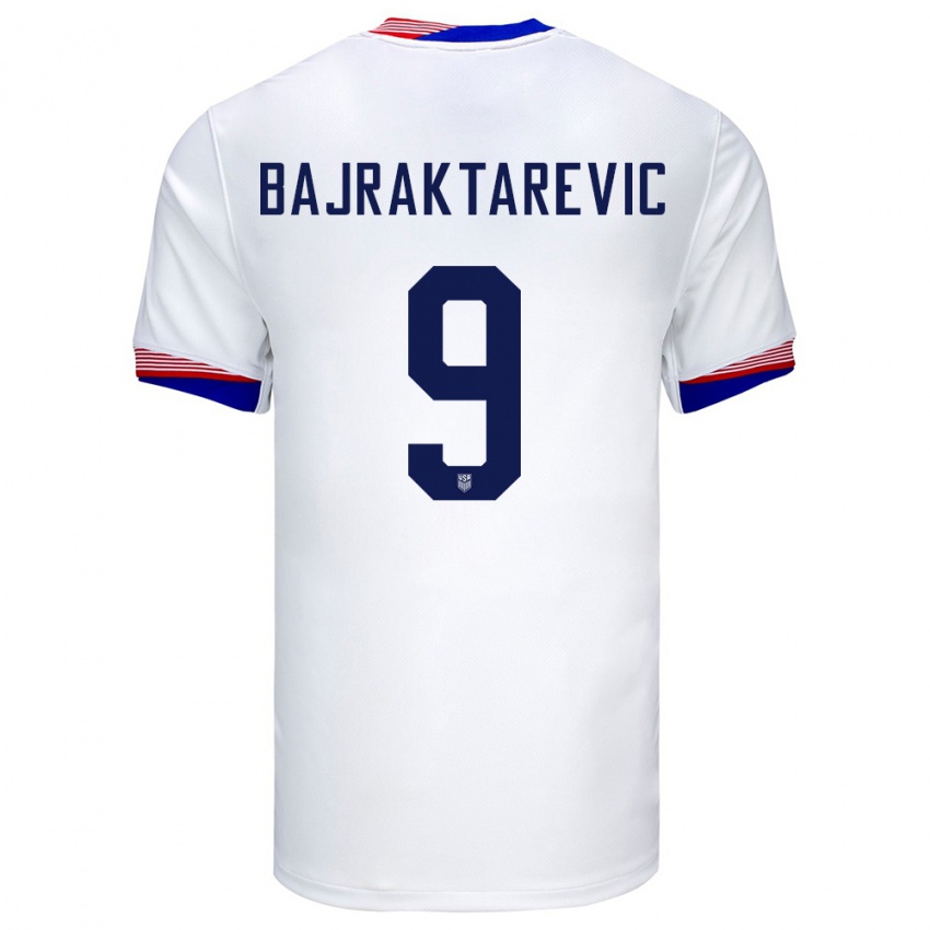 Niño Camiseta Estados Unidos Esmir Bajraktarevic #9 Blanco 1ª Equipación 24-26 La Camisa