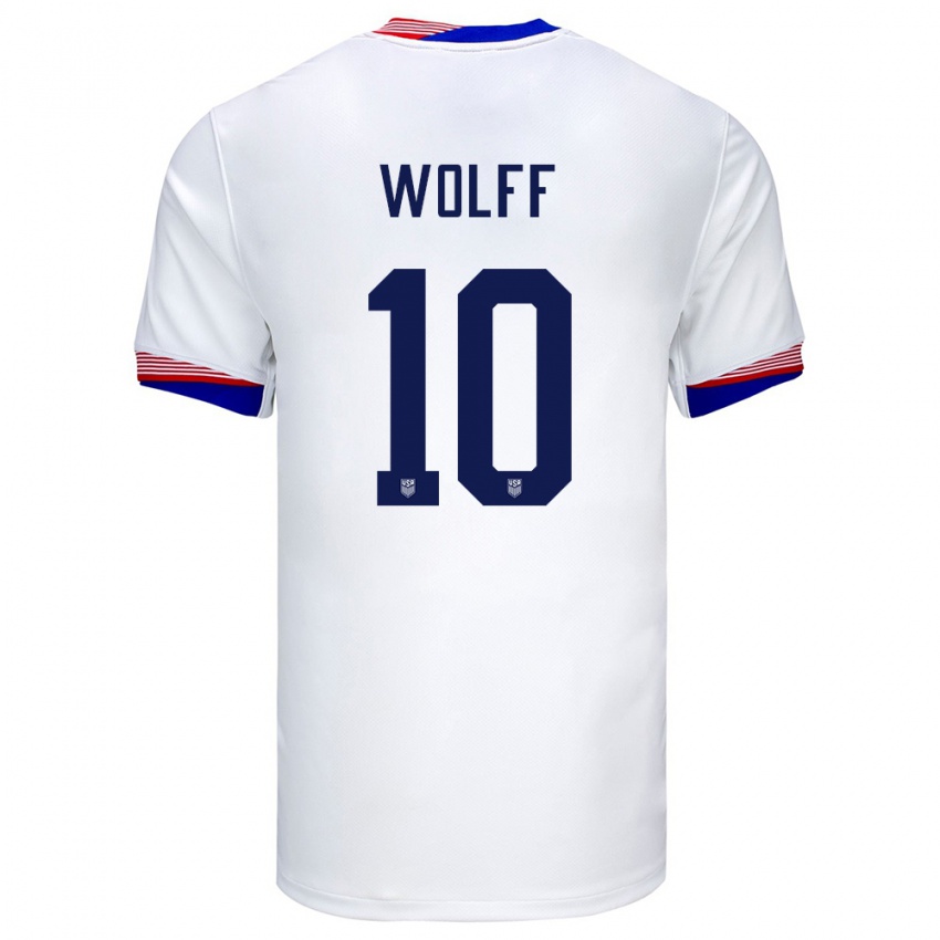 Niño Camiseta Estados Unidos Owen Wolff #10 Blanco 1ª Equipación 24-26 La Camisa