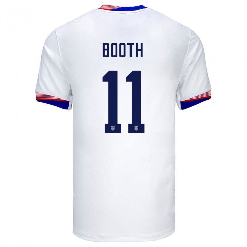 Niño Camiseta Estados Unidos Zach Booth #11 Blanco 1ª Equipación 24-26 La Camisa