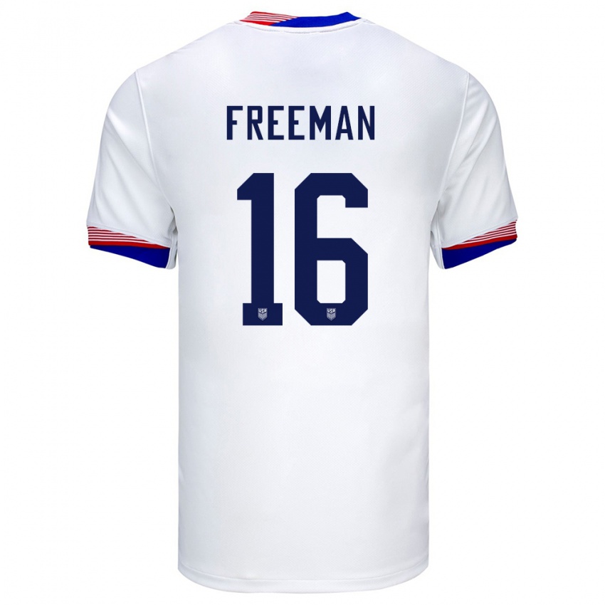 Niño Camiseta Estados Unidos Alex Freeman #16 Blanco 1ª Equipación 24-26 La Camisa