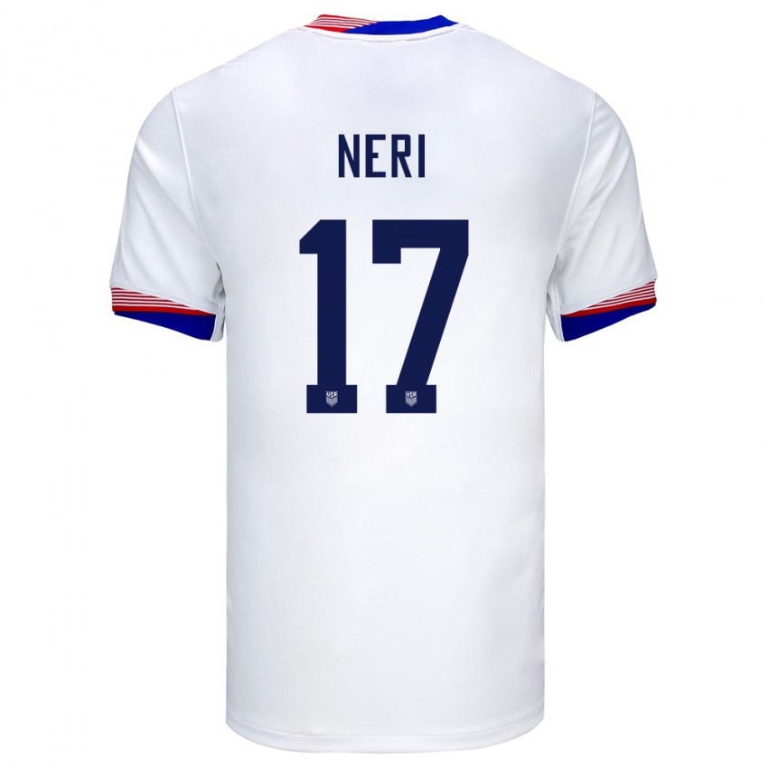 Niño Camiseta Estados Unidos Rodrigo Neri #17 Blanco 1ª Equipación 24-26 La Camisa