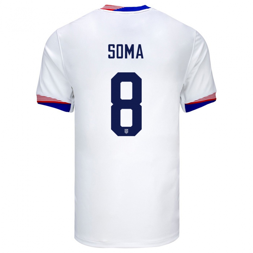 Niño Camiseta Estados Unidos Pedro Soma #8 Blanco 1ª Equipación 24-26 La Camisa