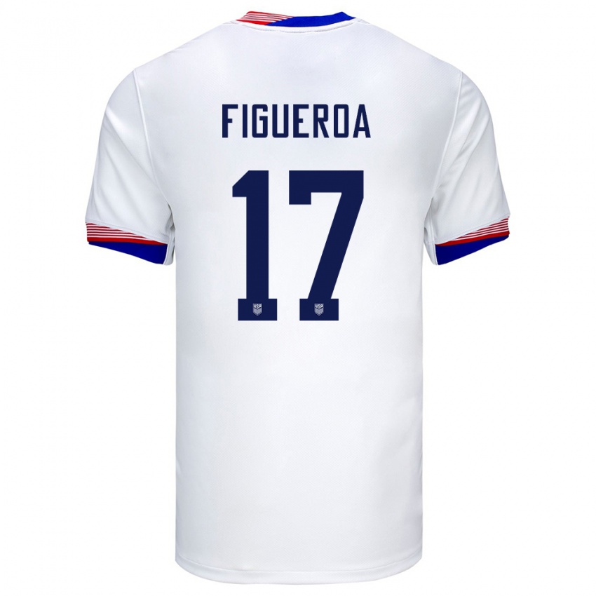 Niño Camiseta Estados Unidos Keyrol Figueroa #17 Blanco 1ª Equipación 24-26 La Camisa